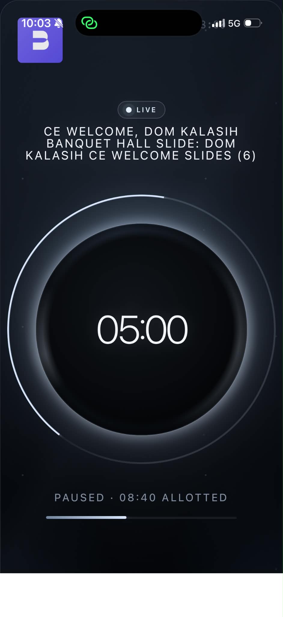 EzyTimer confidence monitor on iPhone